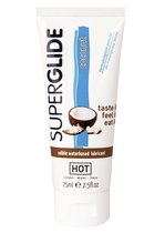 Съедобный лубрикант на водной основе Superglide с ароматом кокоса - 75 мл. - HOT