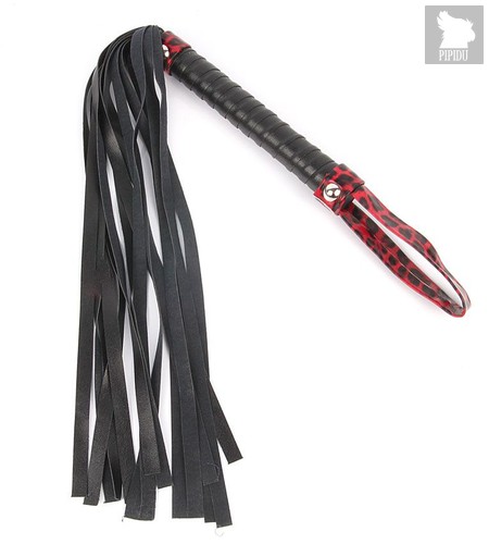 Черный флоггер с черно-красной ручкой Notabu - 49 см., цвет красный/черный - Bioritm
