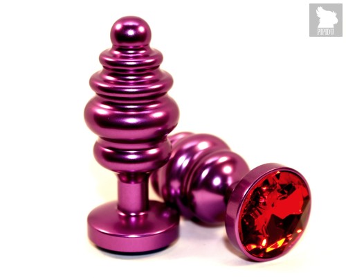 Фиолетовая фигурная пробка с красным кристаллом - 7,3 см, цвет фиолетовый - 4sexdreaM