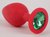 Пробка силиконовая с зеленым стразом 9,5х4см 47155-1-MM, цвет красный - Eroticon