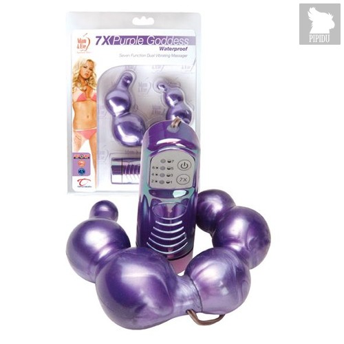 Двусторонний фиолетовый вибромассажёр Purple Goddess, цвет фиолетовый - Topco Sales