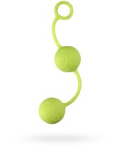 Зелёные вагинальные шарики с завитушками на поверхности, цвет лайм - Dream toys