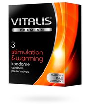 Презервативы VITALIS PREMIUM stimulation warming с согревающим эффектом - 3 шт. - VITALIS