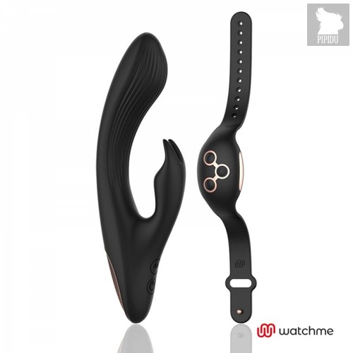 Черно-золотой вибратор-кролик с пультом-часами Anne s Desire Rabbit Vibe Wireless Watchme - 20,5 см., цвет золотой/черный - Dreamlove