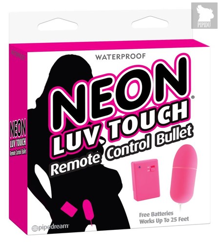 Неоновая вибропуля на пульте управления Neon Luv Touch Remote Control Bullet, цвет розовый - Pipedream