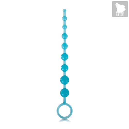 Длинная анальная цепочка Firefly - Pleasure Beads - Blue, цвет голубой - NS Novelties