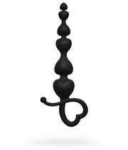 Чёрная анальная цепочка Begginers Beads - 18 см, цвет черный - Lola Toys