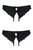 Кружевные эротические трусики с фигурными вырезами, цвет черный, L - Erolanta