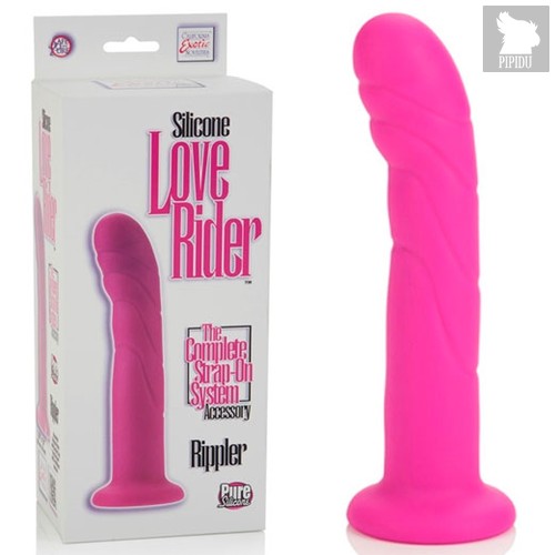 Дилдо для страпона Silicone Love Rider - Rippler Probes, цвет розовый - California Exotic Novelties