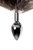 Серебристая металлическая анальная втулка с хвостом чернобурой лисы - размер M, цвет серебряный - Toyfa