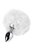 Серебристая анальная втулка TOYFA Metal с белым хвостиком, цвет белый - Toyfa