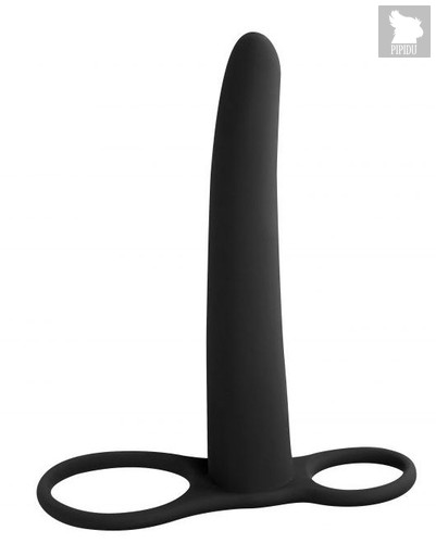 Черная насадка для двойного проникновения Gimlet - 16 см., цвет черный - Lola Toys