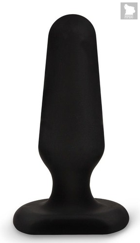 Удлиненная силиконовая анальная пробка - 8,2 см., цвет черный - Brazzers