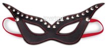 Пикантная маска на глаза с декоративными заклепками, цвет черный - LoveToy