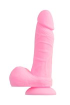 Розовый фаллоимитатор Scot - 20 см., цвет розовый - Toyfa
