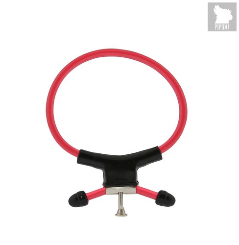 Красно-чёрное эрекционное кольцо с утяжкой RING OF POWER ADJUSTABLE RING, цвет красный - Nanma (NMC)