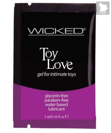 Лубрикант на водной основе для использования с игрушками WICKED Toy Love - 3 мл. - Wicked
