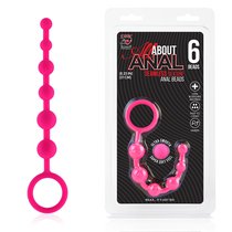 Розовая анальная цепочка из 6 шариков - 21 см - Erotic Fantasy