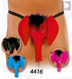 Трусы-стринги со слоном, цвет красный, S-L - SoftLine Collection (SLC)