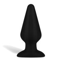 Черный плаг из силикона Seamless Silicone Butt Plug - 15 см., цвет черный - all about anal