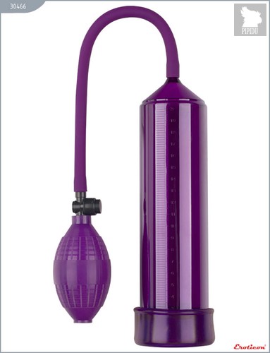 Фиолетовая вакуумная помпа Eroticon PUMP X1 с грушей - Eroticon