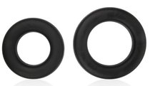 Набор из двух черных эрекционных колец Sex Expert, цвет черный - Bioritm