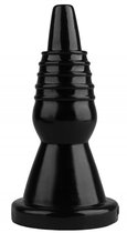 Черная коническая рельефная втулка - 20 см., цвет черный - МиФ