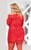 Полупрозрачный пеньюар на завязках Pola, цвет красный, XL - SoftLine Collection (SLC)