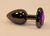 Чёрная анальная пробка с фиолетовым стразом - 7 см, цвет черный - 4sexdreaM