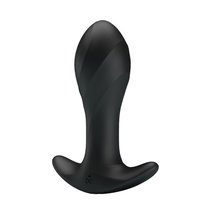 Черная анальная втулка с вибрацией - 10,5 см., цвет черный - Baile