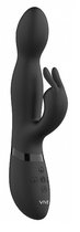 Черный вибромассажер-кролик Niva - 21,5 см., цвет черный - Shots Media