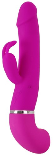 Лиловый вибратор-кролик с функцией сквирта Cumshot Rabbit Vibrator - 24 см., цвет лиловый - ORION