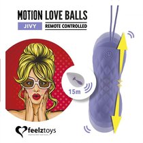 Фиолетовые вагинальные шарики Remote Controlled Motion Love Balls Jivy, цвет фиолетовый - FeelzToys