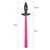 Черная анальная пробка с розовым хвостом Silicone Anal Plug with Pony Tail, цвет розовый/черный - LoveToy