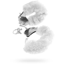 Наручники Original Furry Cuffs металлические с мехом, цвет белый - Pipedream