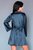 Роскошный ночной комплект Jacqueline: пеньюар, сорочка и трусики-стринги, цвет синий, размер L-XL - Livia Corsetti