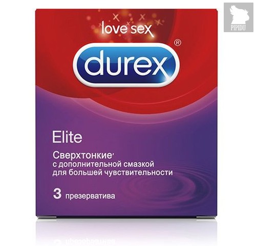 Сверхтонкие презервативы Durex Elite - 3 шт. - Durex