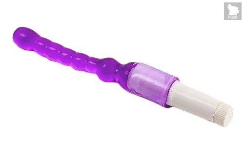 Светло-фиолетовый анальный стимулятор с вибрацией - 23,5 см, цвет фиолетовый - White Label