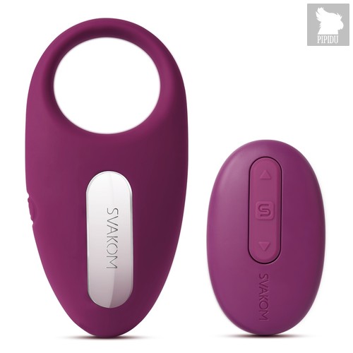 Фиолетовое эрекционное кольцо Winni Violet с вибрацией и пультом ДУ, цвет фиолетовый - Svakom