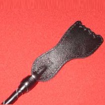 Витой короткий стек с кожаным наконечником в форме ступни - 70 см - Подиум