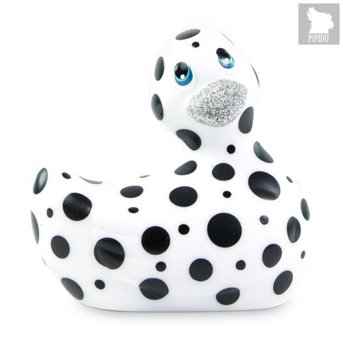 Белый вибратор-уточка I Rub My Duckie 2.0 Happiness в черный горох, цвет белый/черный - Big Teaze Toys