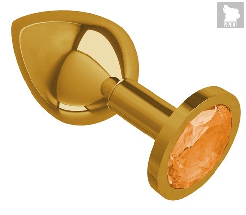 Золотистая средняя пробка с оранжевым кристаллом - 8,5 см, цвет золотой/оранжевый - МиФ