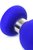 Синяя силиконовая анальная втулка с ограничителем - 13 см, цвет синий - Toyfa