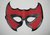 Кожаная маска-очки с красной вставкой, цвет красный/черный - Подиум