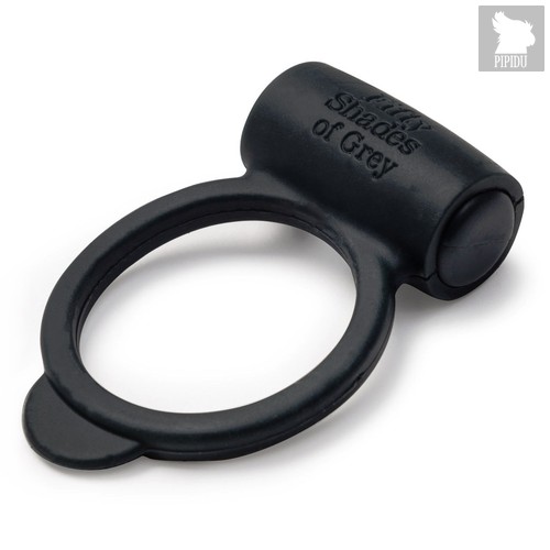 Темно-серое эрекционное кольцо Vibrating Love Ring с вибрацией, цвет черный - Lovehoney