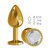 Анальная пробка МиФ "Джага Джага" Gold 510-01, с прозрачным кристаллом, цвет золотой/прозрачный - МиФ