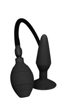 Чёрная анальная втулка с функцией расширения MENZSTUFF LARGE INFLATABLE PLUG - 14,5 см, цвет черный - Dream toys