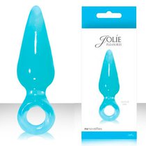Анальная пробка Jolie - Mini Aqua с кольцом, мини, цвет голубой - NS Novelties