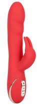 Красный вибромассажер-кролик с функцией нагрева Heated Silicone Ultra-Soft Rabbit - 21,5 см., цвет красный - California Exotic Novelties