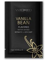 Лубрикант на водной основе с ароматом ванильных бобов Wicked Aqua Vanilla Bean - 3 мл. - Wicked